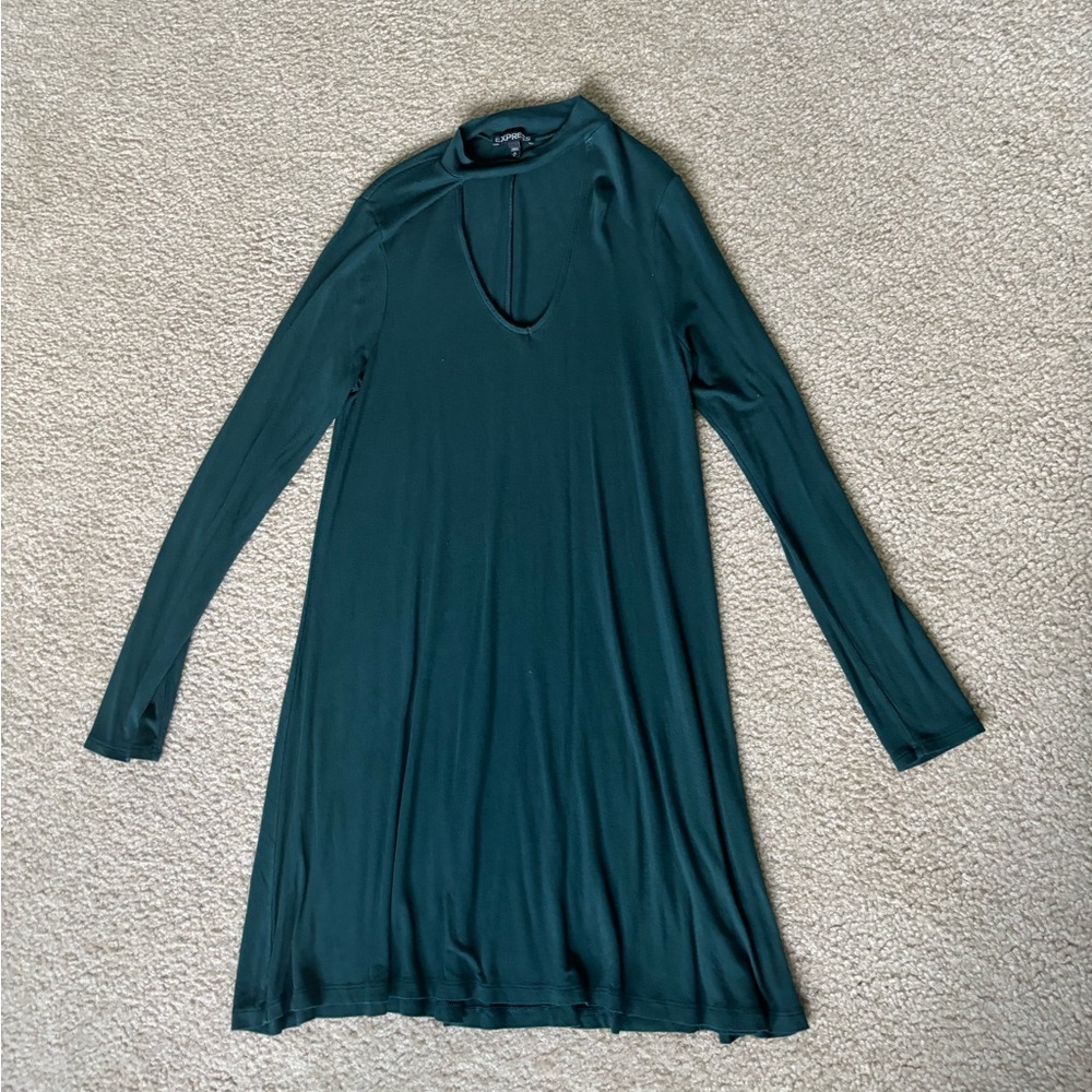 Express Green Long Sleeve Dress
